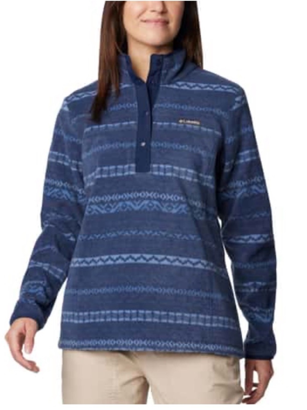 Columbia Women's Benton Springs Printed Half Snap Fleece Pullover Size XS